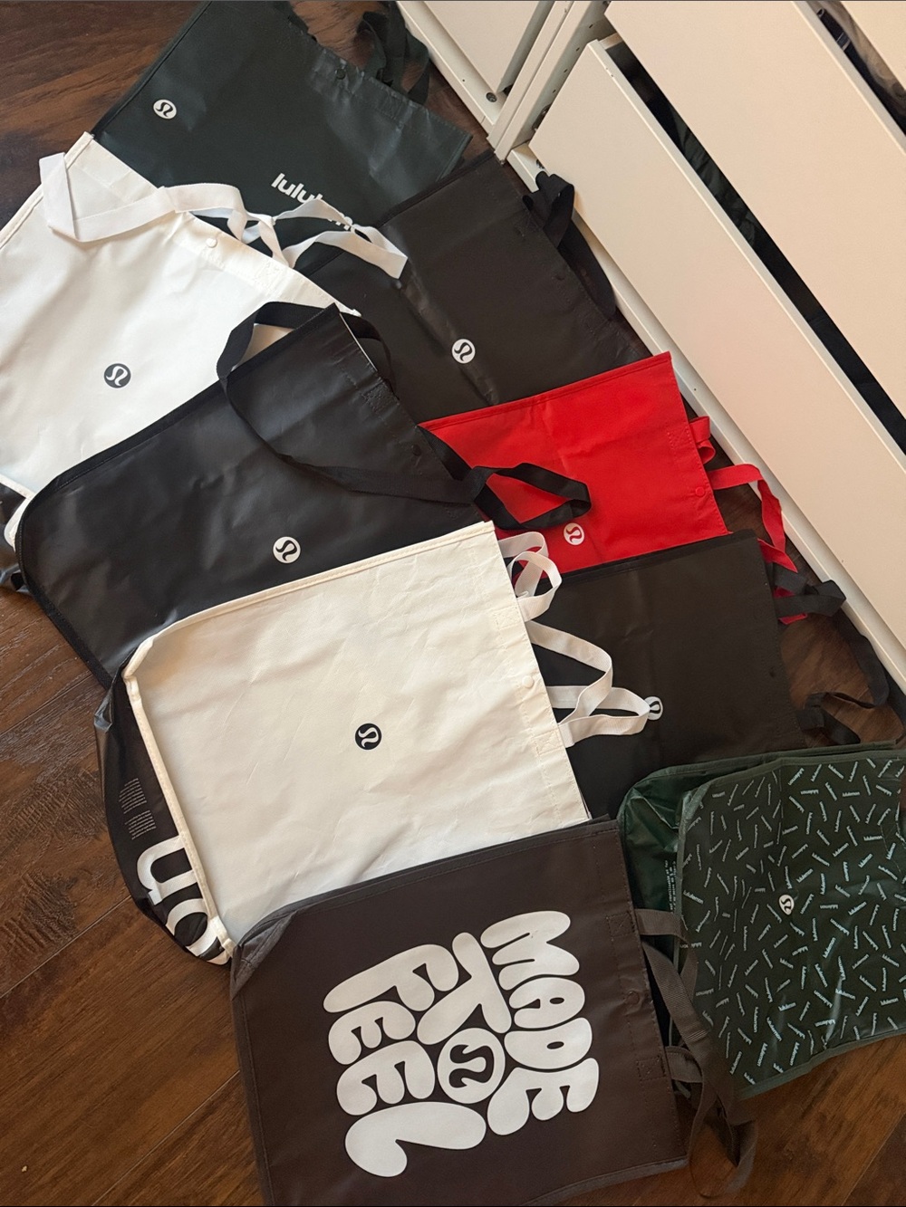 Lululemon Reusable Tote Bag - Black, White, Red, Green, Brown